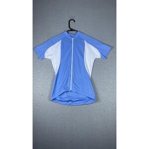 Performance Jersey Womens Medium Blue White Full Zip‎ Cycling Short Sleeve Bike